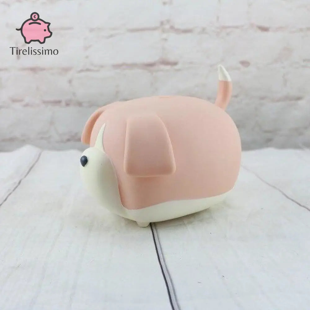 Chien Plastique Tirelire Rose / Oreilles Baissées