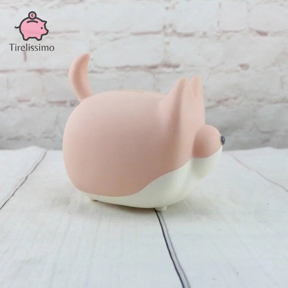 Chien Plastique Tirelire Rose / Oreilles Redressées