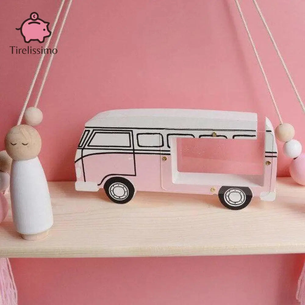 Grosse Tirelire Voiture Rose