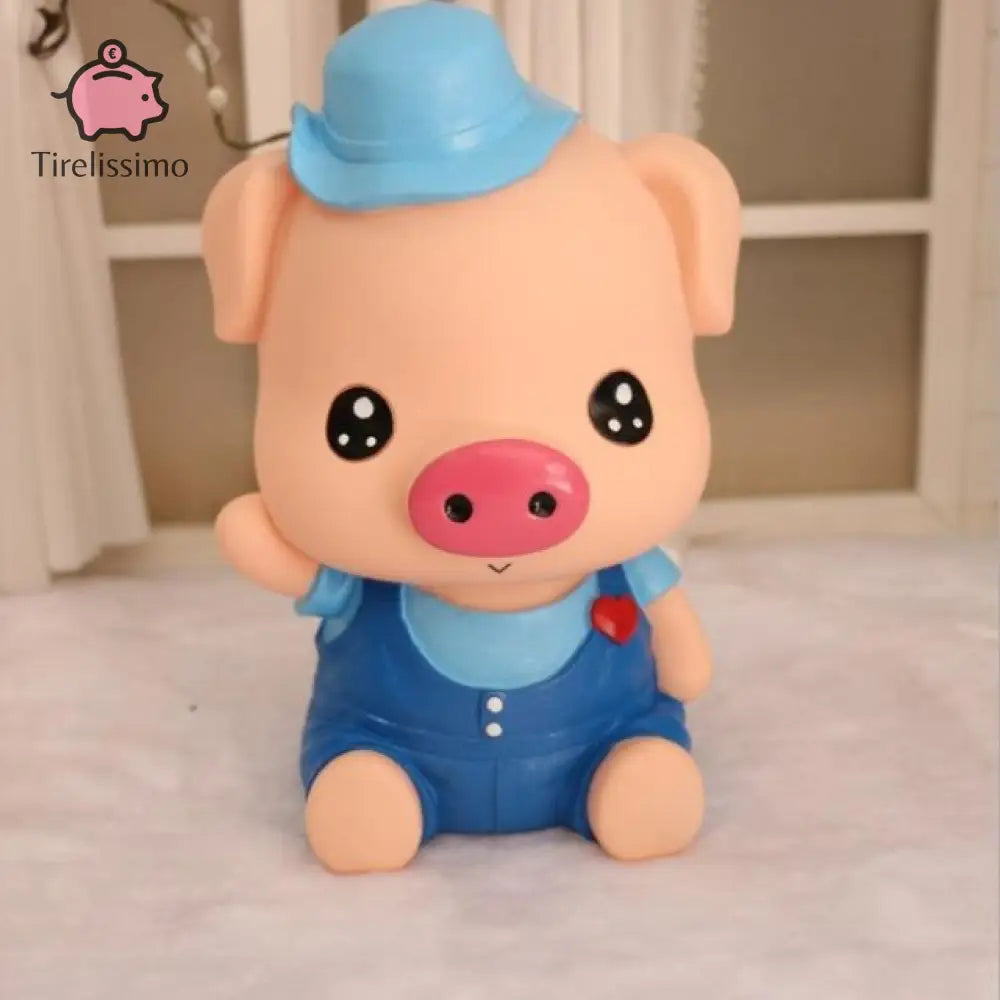 Jouet Tirelire Cochon Bleu