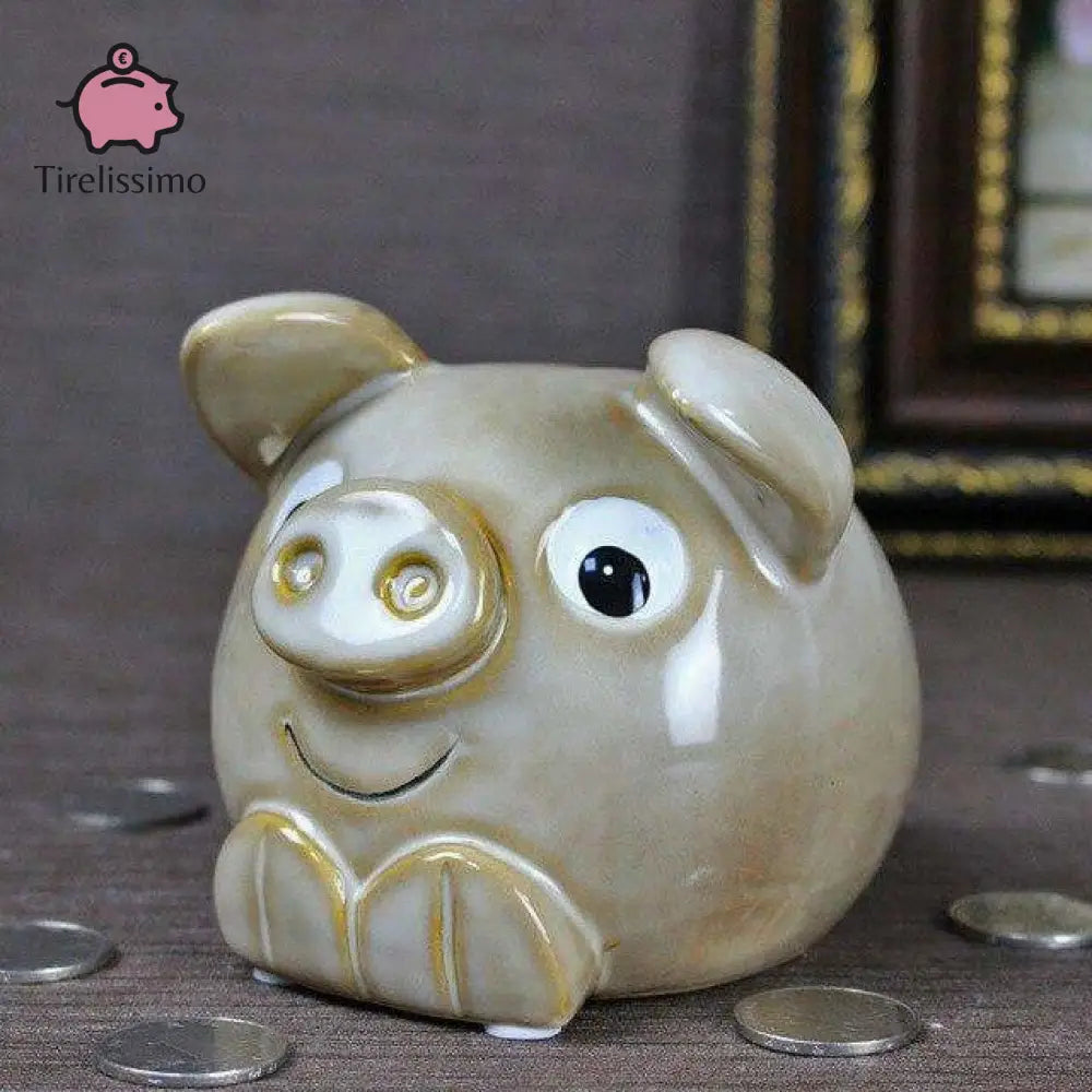 Petite Tirelire Cochon Gris