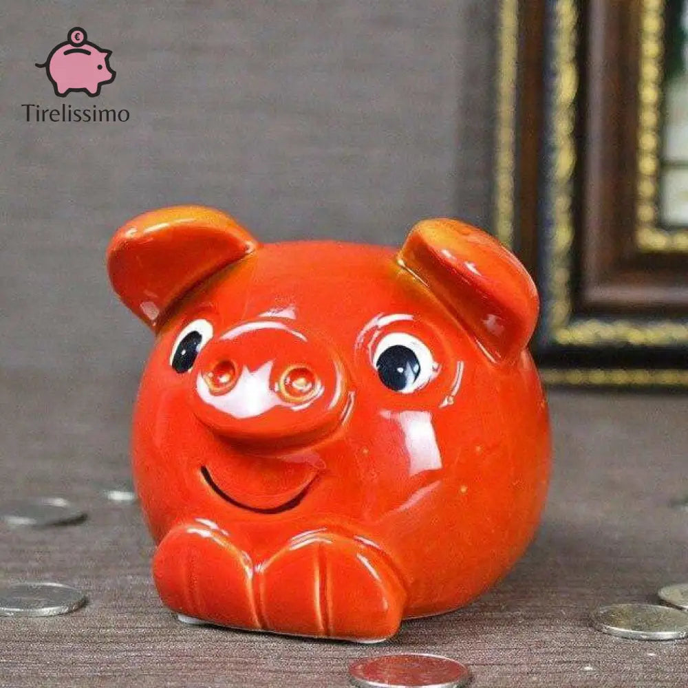 Petite Tirelire Cochon Orange