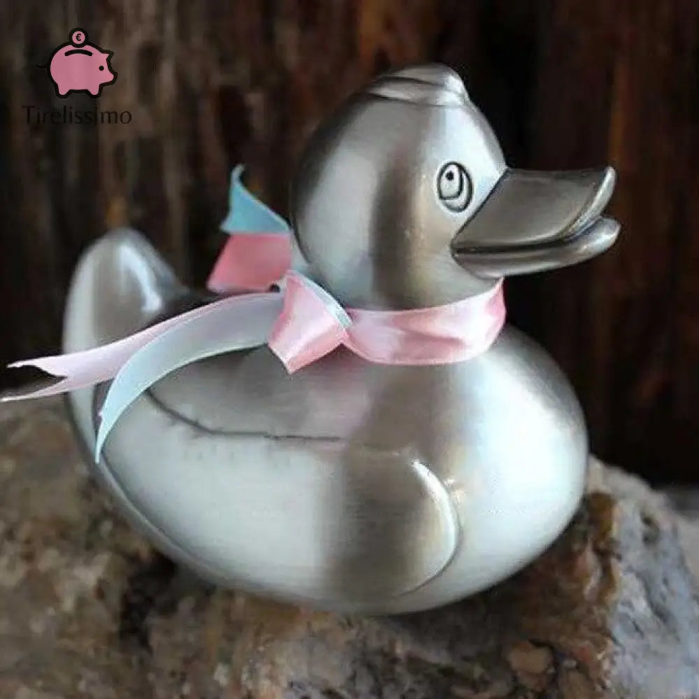 Tirelire Canard Métal Argenté
