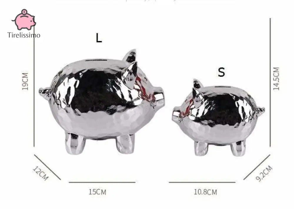 Tirelire Cochon Chromé