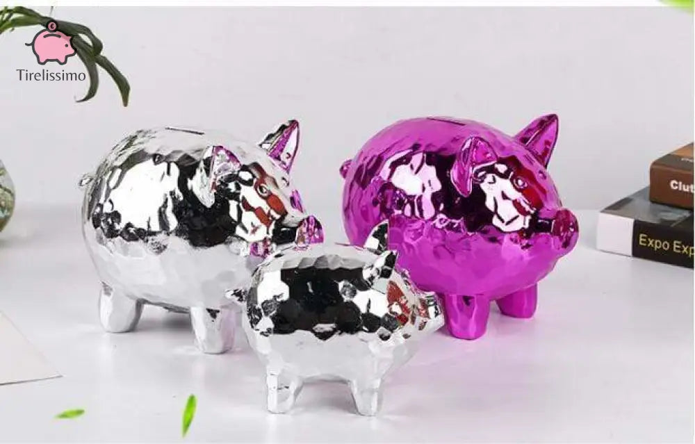 Tirelire Cochon Chromé