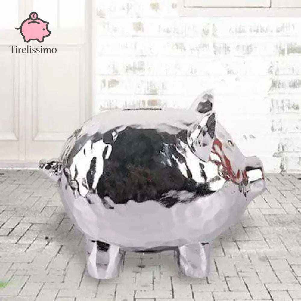 Tirelire Cochon Chromé