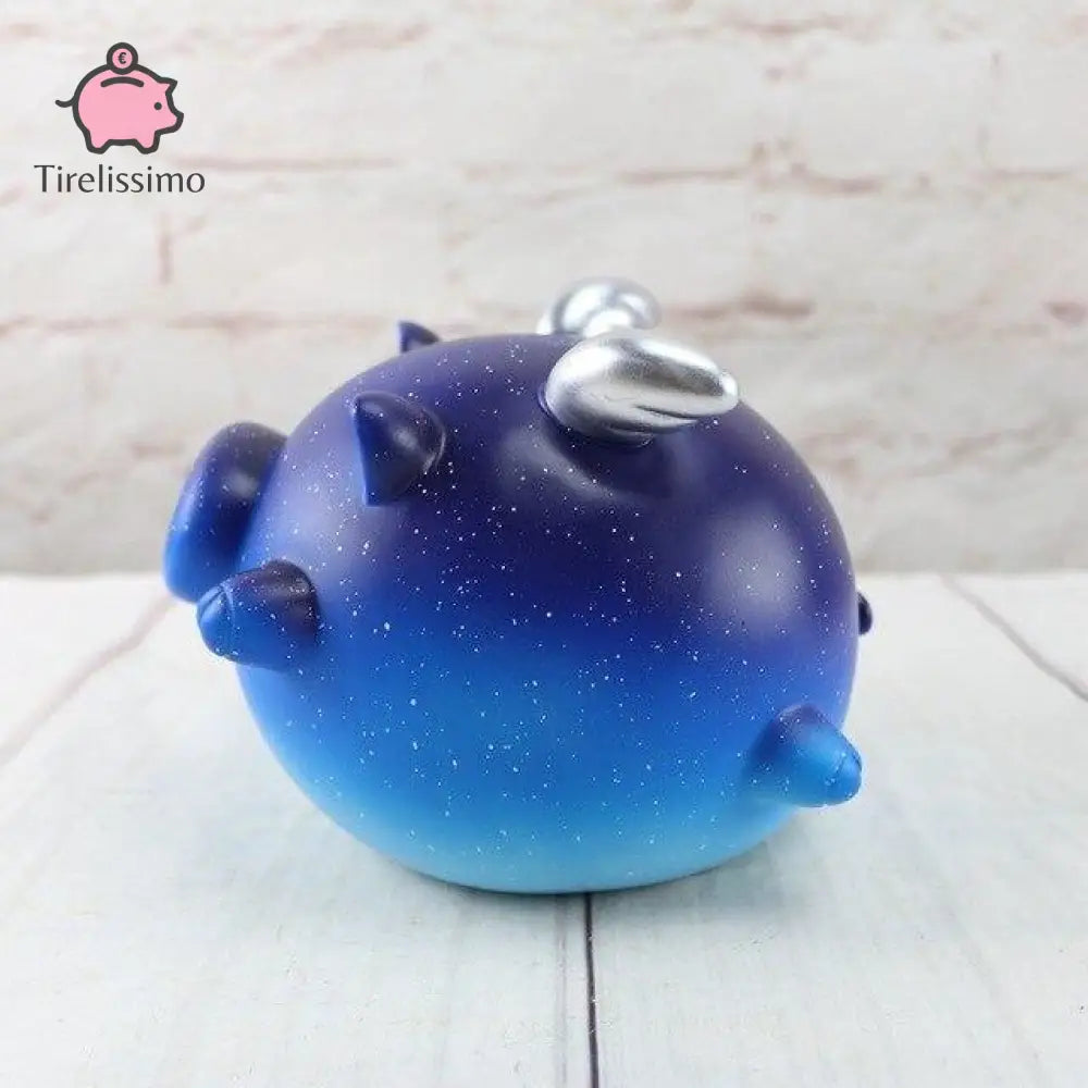 Tirelire Cochon Coloré Bleu-Bleu Clair / Moyenne