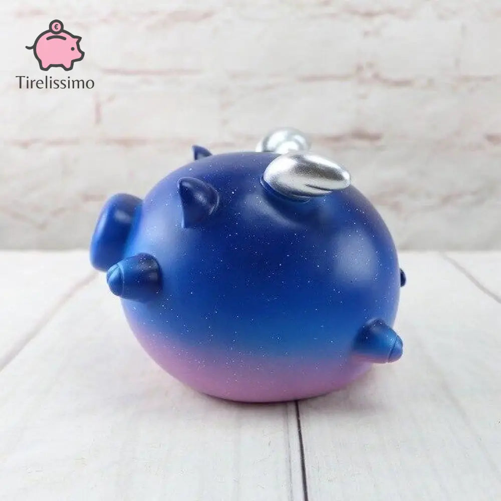 Tirelire Cochon Coloré Bleu-Rose / Moyenne