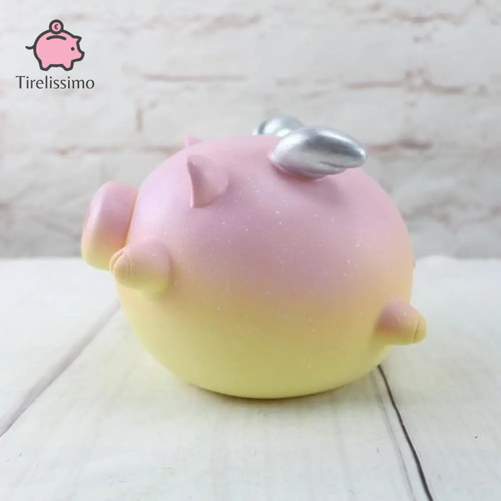 Tirelire Cochon Coloré Rose-Jaune / Moyenne