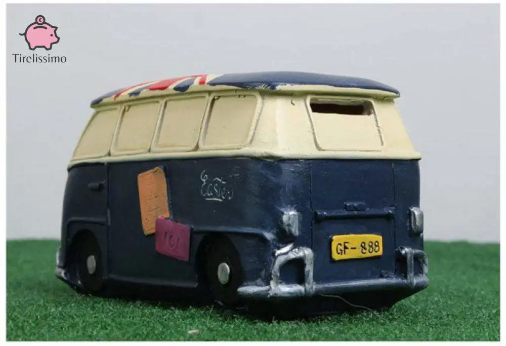 Tirelire Combi Volkswagen Bleu