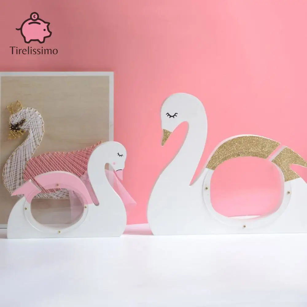 Tirelire Cygne Bois