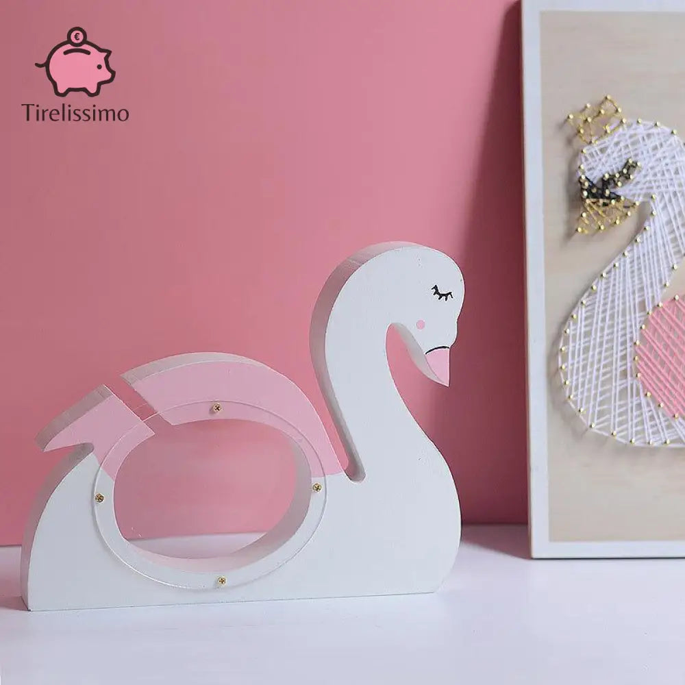 Tirelire Cygne Bois