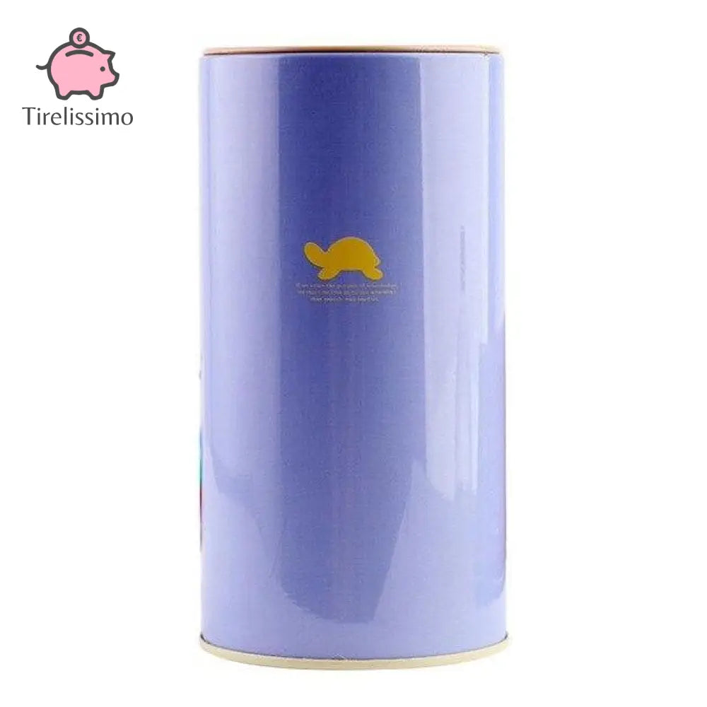 Tirelire Cylindrique En Couleur Bleu - Tortue