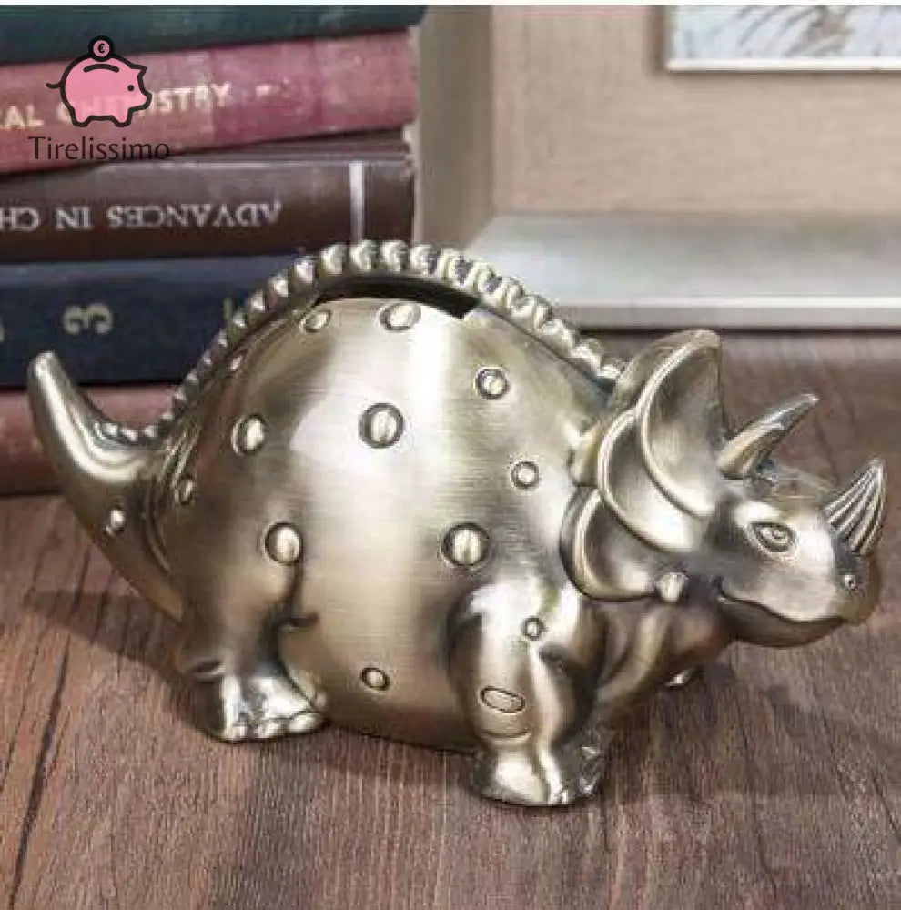Tirelire Dinosaure Incassable Doré
