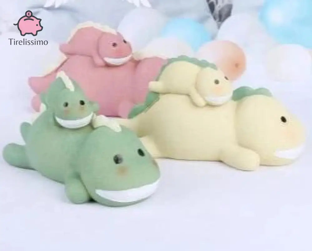 Tirelire Dinosaure Rose Avec Le Petit Sur Dos / Petite
