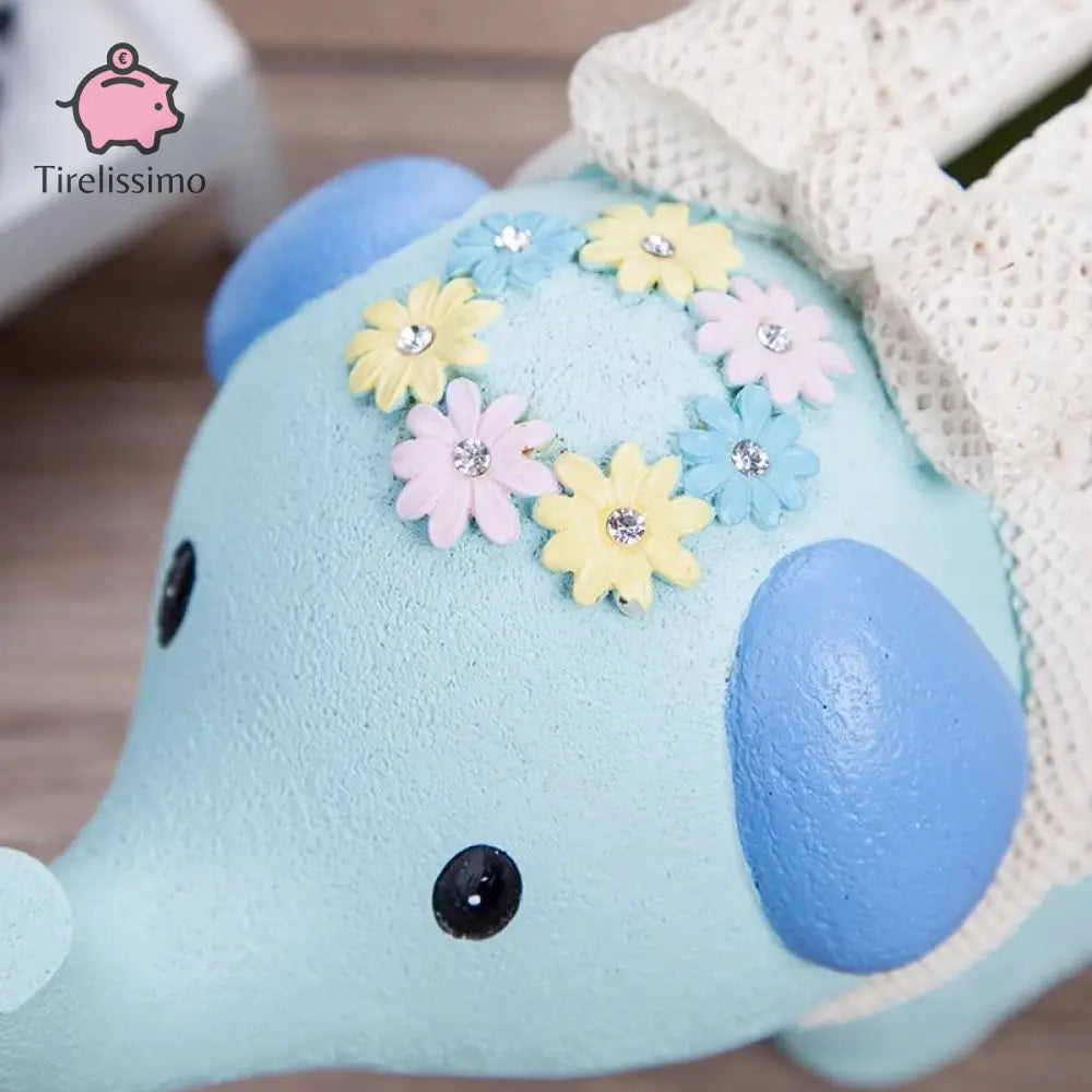 Tirelire Éléphant Bleu