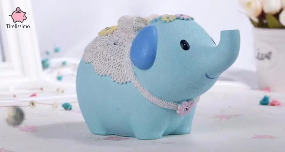 Tirelire Éléphant Bleu