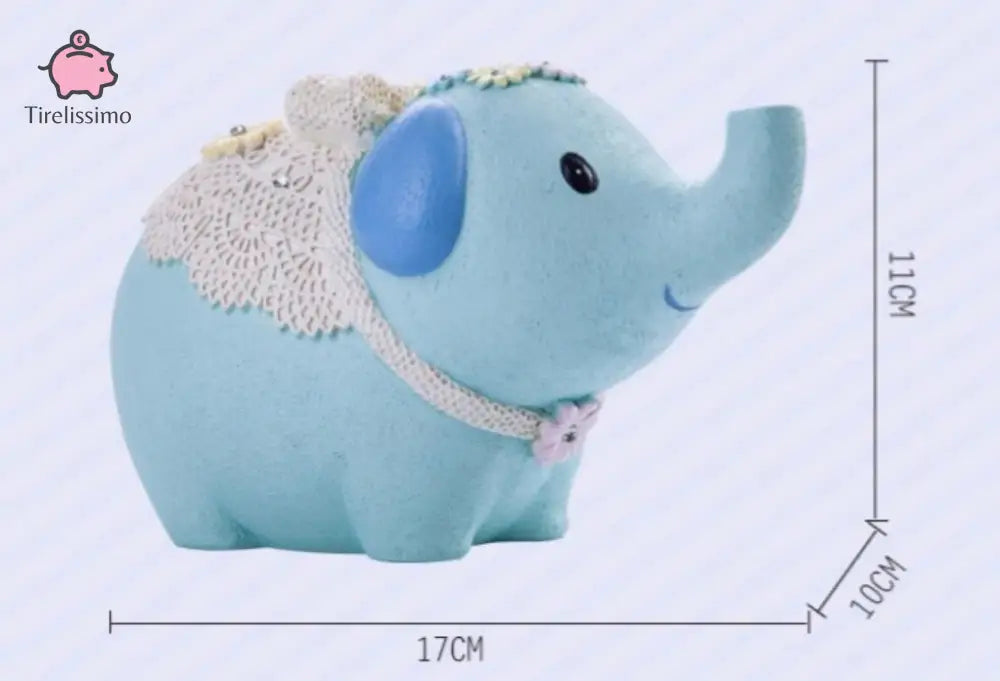 Tirelire Éléphant Bleu
