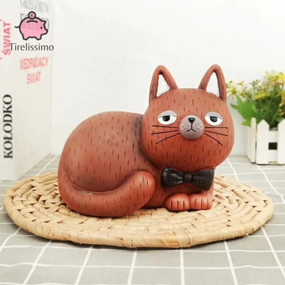 Tirelire En Forme De Chat Marron / Petite