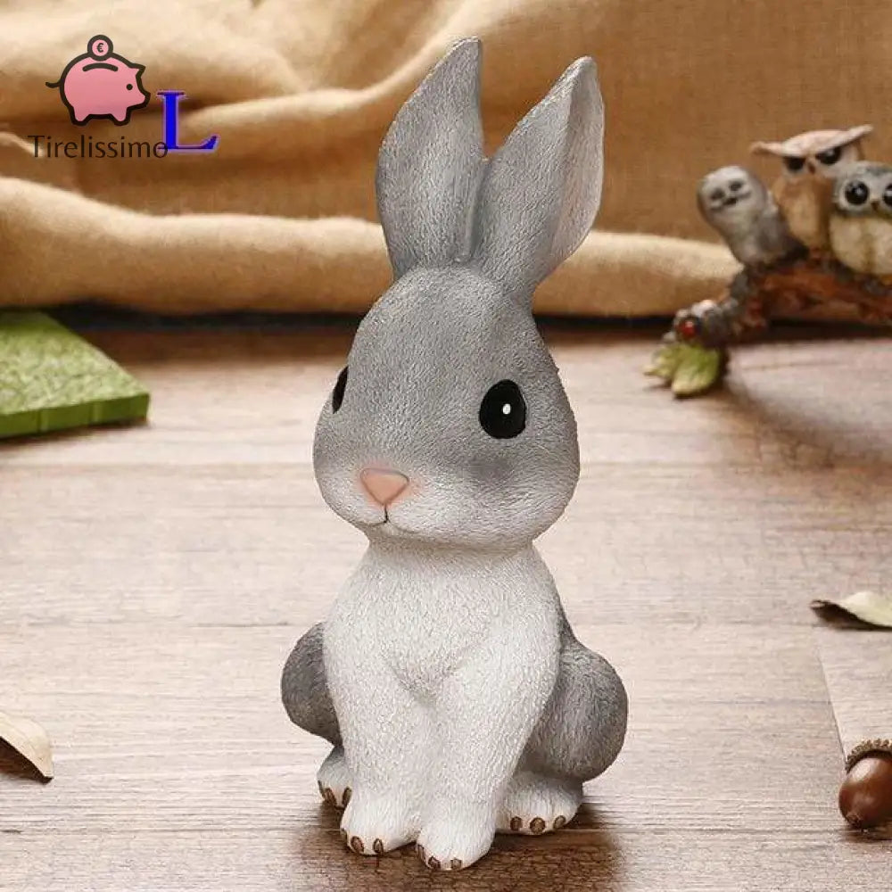 Tirelire En Forme De Lapin L / Gris