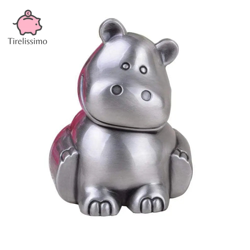 Tirelire Hippopotame Argenté