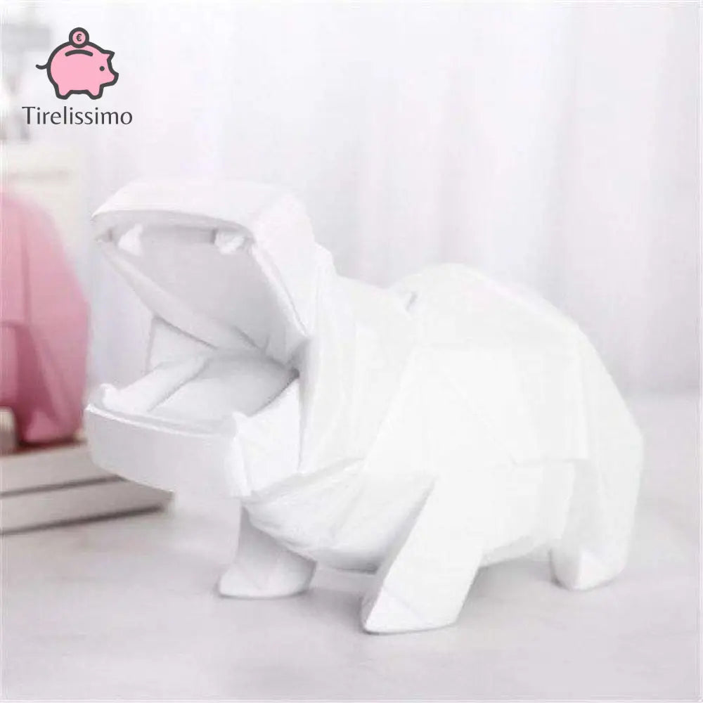 Tirelire Hippopotame Blanc