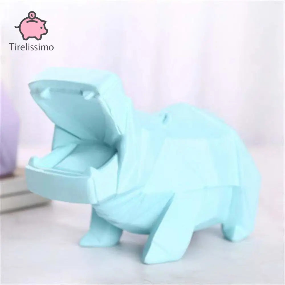 Tirelire Hippopotame Bleu