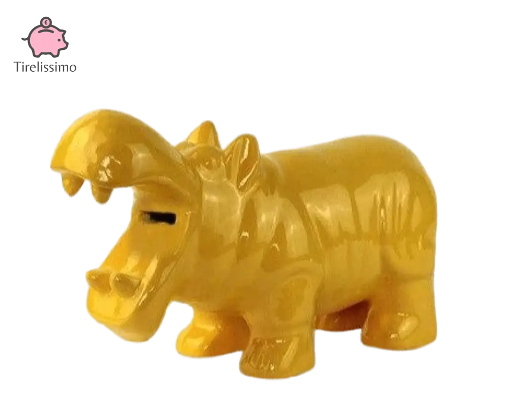 Tirelire Hippopotame Énervé Jaune