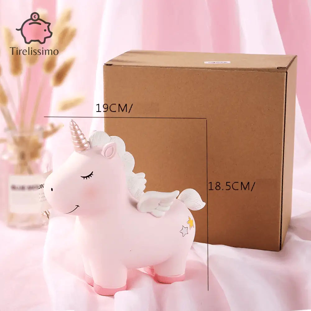 Tirelire Licorne Rose
