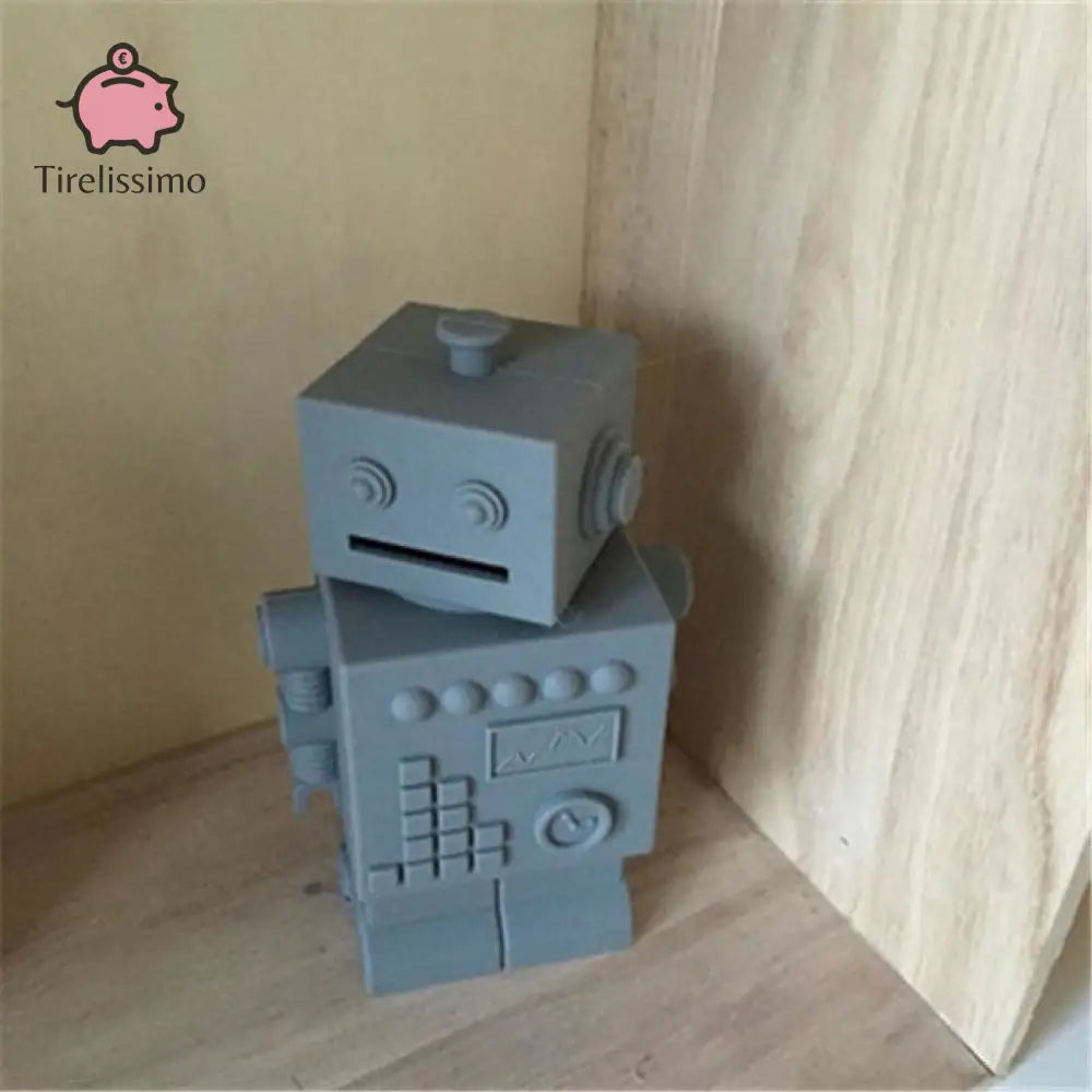 Tirelire Robot Kg Design Gris
