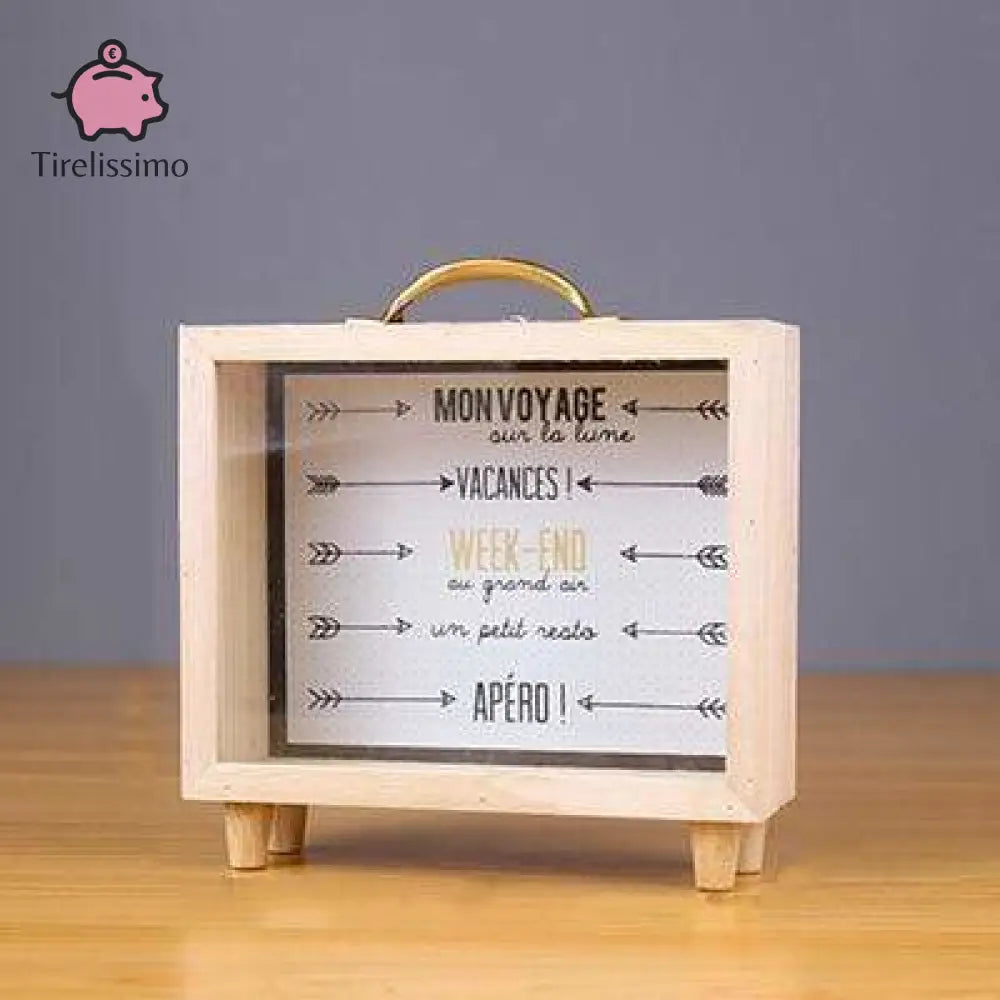 Tirelire Valise En Bois Mon Voyage