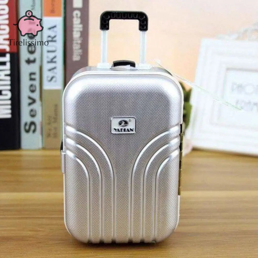 Tirelire Valise Voyage Gris