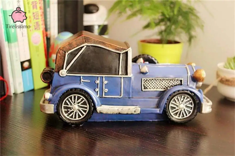 Tirelire Voiture Ancienne Bleu