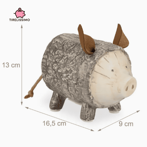 Tirelire en forme de cochon en bois