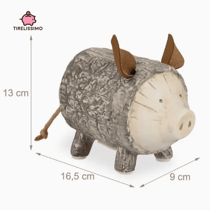 Tirelire en forme de cochon en bois