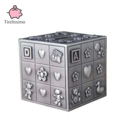 Tirelire Cube Argent - Tirelissimo