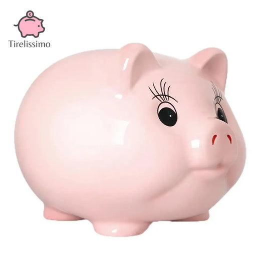 I-total Tirelire cochon incassable - Tirelire -PVC - pédagogique - Tirelire  rose