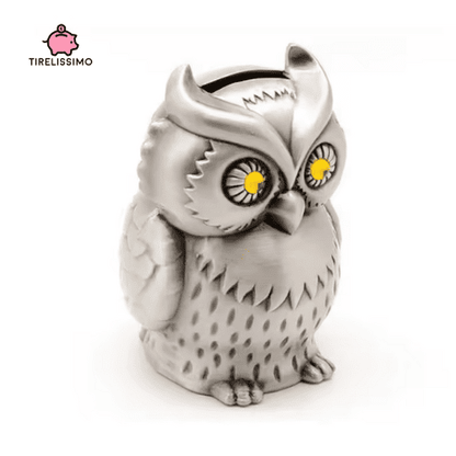 Tirelire<br/> Hibou Metal Argenté - Tirelissimo