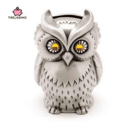 Tirelire<br/> Hibou Metal Argenté - Tirelissimo