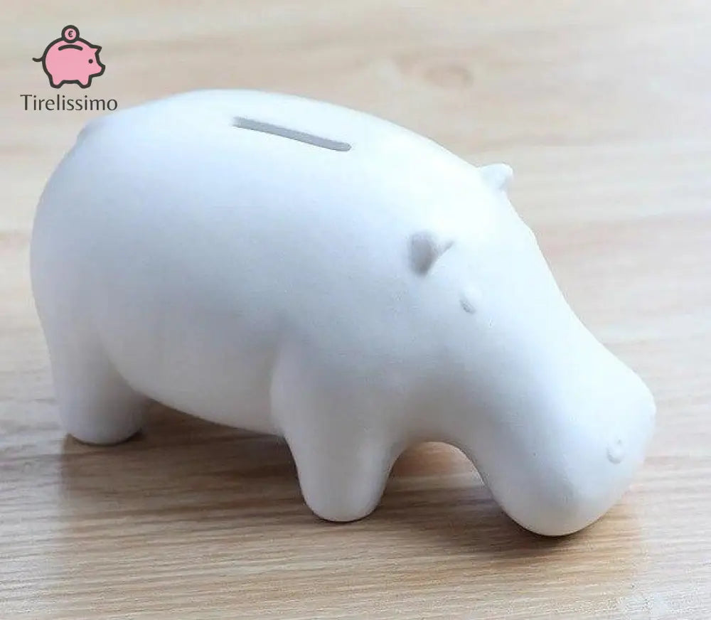 Tirelire Hippopotame Design Blanc