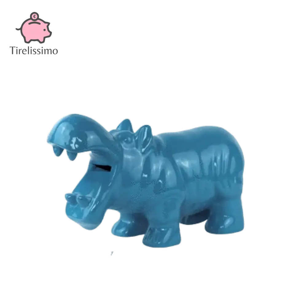 Tirelire Hippopotame Énervé Bleu