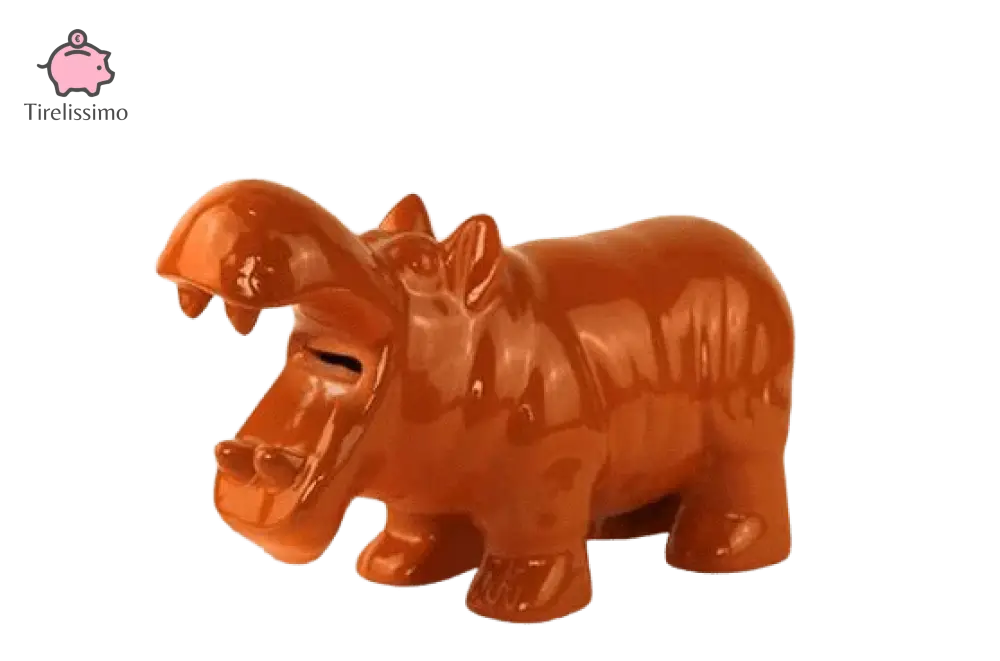 Tirelire Hippopotame Énervé Orange